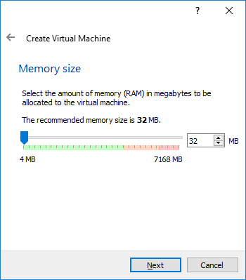Gambar 2. Tahap Memory Size di Wizard Pembuatan VM VirtualBox