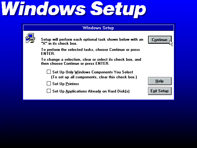 Gambar 9. Opsi instalasi Windows 3.1