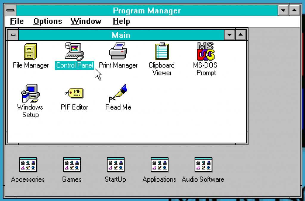 Gambar 1. Icon aplikasi Control Panel di Windows 3.1